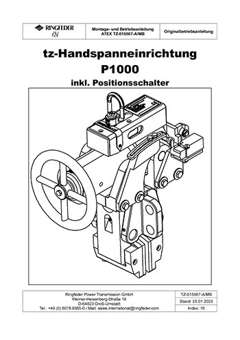Instruction Manual RINGFEDER® Coupling-Brake Systems TZS Hand Tensioning Device TZC P1000 with Position Switch