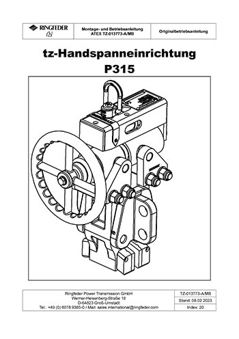 Instruction Manual RINGFEDER® Coupling-Brake Systems TZS Manual Clamping Device TZC P315