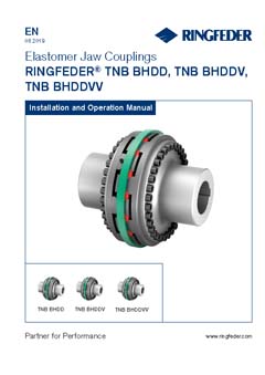 Instruction Manual Elastomer Jaw Couplings RINGFEDER® TNB BHDD, TNB BHDDV, TNB BHDDVV