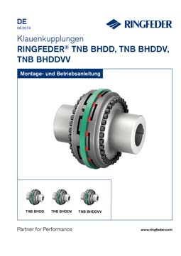 Betriebsanleitung Elastische Klauenkupplungen RINGFEDER® TNB BHDD, TNB BHDDV, TNB BHDDVV