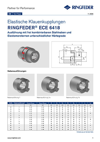 Tech Paper Elastische Klauenkupplungen RINGFEDER® ECE 6418
