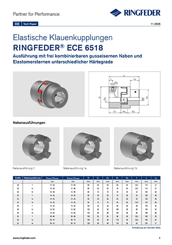 Tech Paper Elastische Klauenkupplungen RINGFEDER® ECE 6518