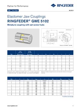 Tech Paper Elastomer Jaw Couplings RINGFEDER® GWE 5102
