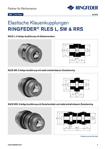Tech Paper Elastische Klauenkupplungen RINGFEDER® RLES L, SW & RRS