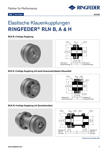 Tech Paper Elastische Klauenkupplungen RINGFEDER® RLN B, A & H
