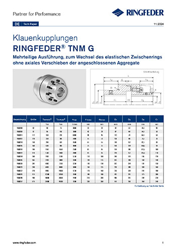 Tech Paper Elastische Klauenkupplungen RINGFEDER® TNM G