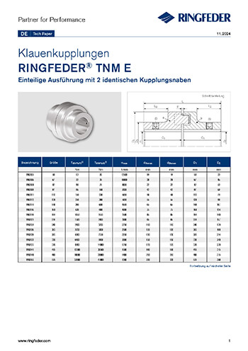 Tech Paper Elastische Klauenkupplungen RINGFEDER® TNM E