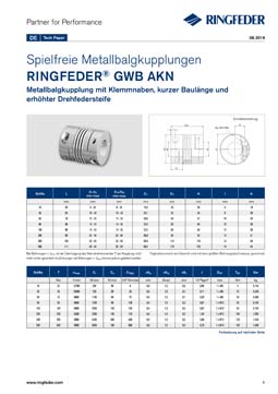 Tech Paper Metallbalgkupplungen RINGFEDER® GWB AKN