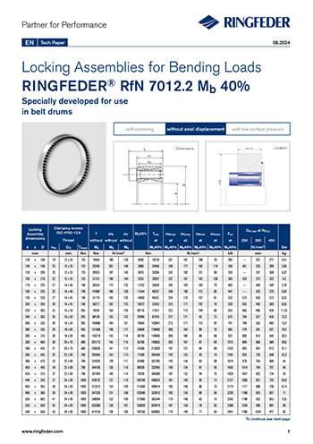 Tech Paper Locking Assemblies for Bending Loads RINGFEDER® RfN 7012.2 Mb 40%