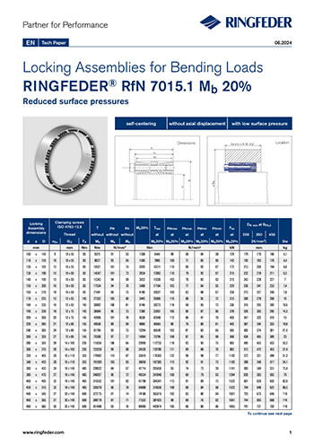 Tech Paper Locking Assemblies for Bending Loads RINGFEDER® RfN 7015.1 Mb 20%
