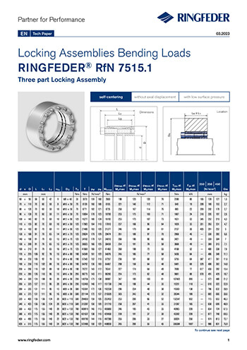 Tech Paper Locking Assemblies for Bending Loads RINGFEDER® RfN 7515.1
