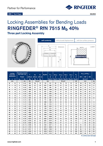 Tech Paper Locking Assemblies for Bending Loads RINGFEDER® RfN 7515 Mb 40%
