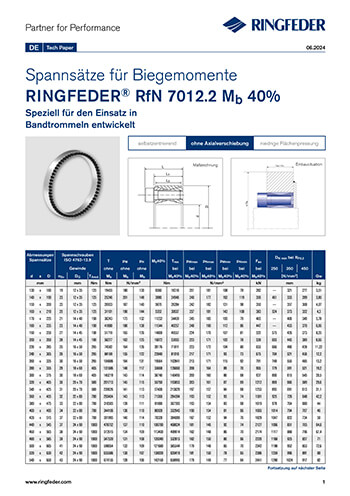 Tech Paper Spannsätze für Biegemomente RINGFEDER® RfN 7012.2 Mb 40%