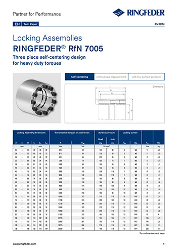 Tech Paper Locking Assemblies RINGFEDER® RfN 7005 US INCH