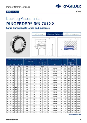 Tech Paper Locking Assemblies RINGFEDER® RfN 7012.2