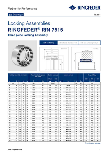 Tech Paper Locking Assemblies RINGFEDER® RfN 7515 US INCH