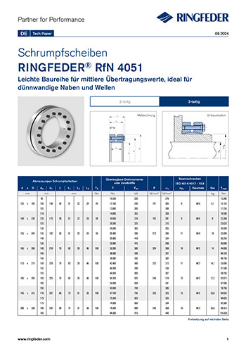 Tech Paper Schrumpfscheiben RINGFEDER® RfN 4051
