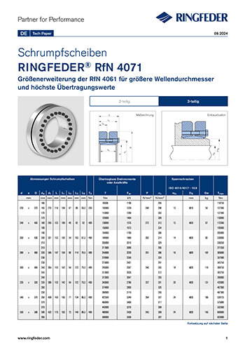 Tech Paper Shrink Discs RINGFEDER® RfN 4071