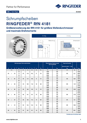 Tech Paper Schrumpfscheiben RINGFEDER® RfN 4181