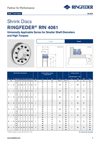 Tech Paper Shrink Discs RINGFEDER® RfN 4061