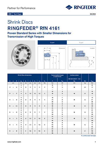 Tech Paper Shrink Discs RINGFEDER® RfN 4161