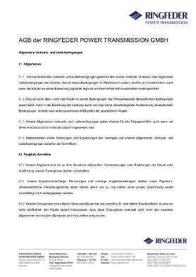 AGB der RINGFEDER POWER TRANSMISSION GMBH
