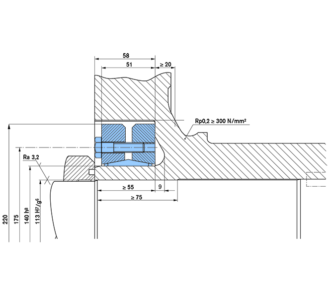 Example of application: Axial bearing disc
